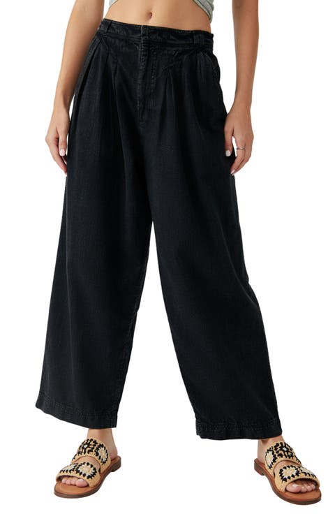 Lotta Love Pleated Wide Leg Cotton Pants