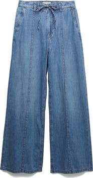 PER UNA BY M&S Floppy Pintuck Wide Leg Jeans