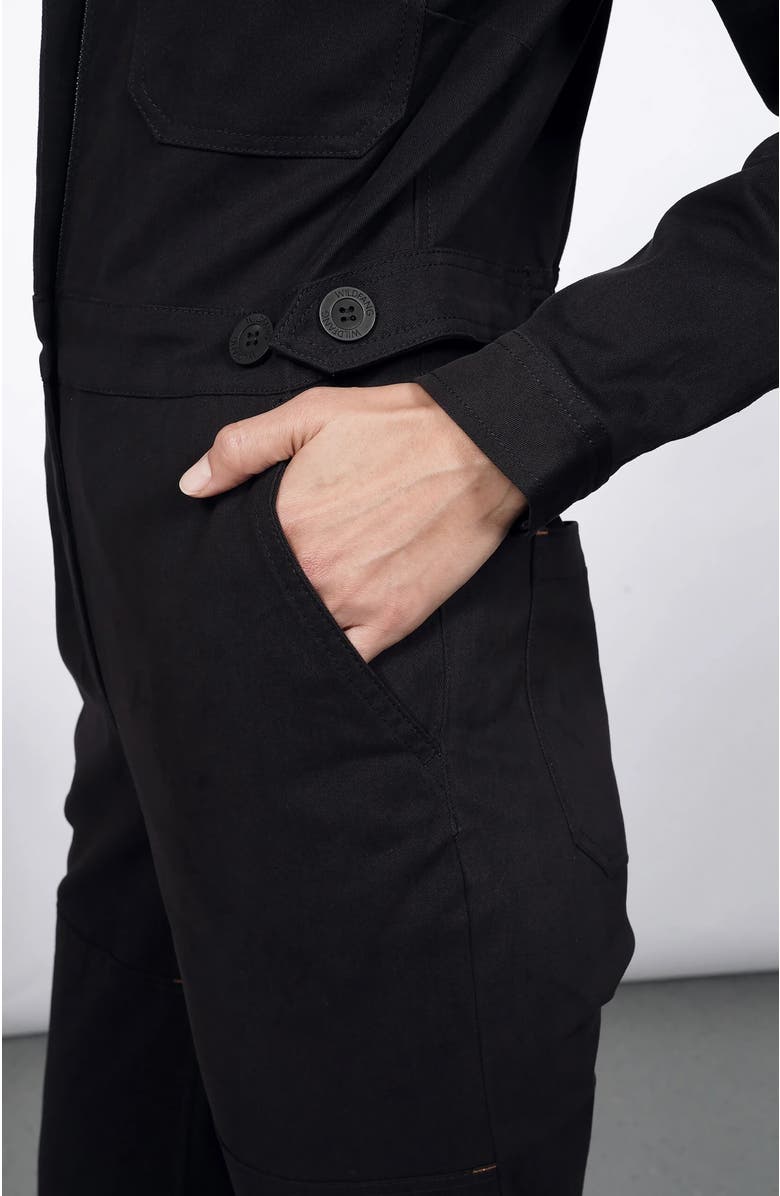 WILDFANG The Essential Long Sleeve High Waisted Coverall, Alternate, color, Black