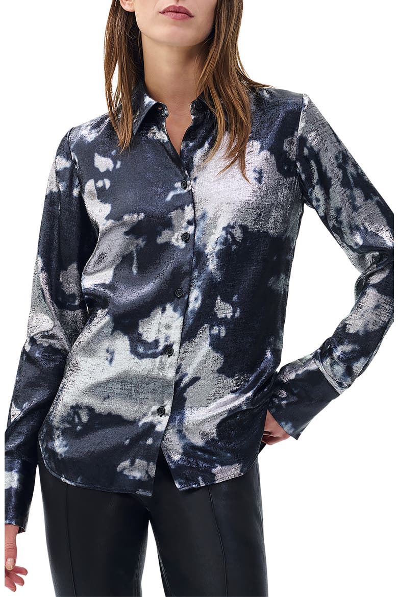 Yvette Slim Fit Button-Up Shirt, Main, color, SILVER MULTI
