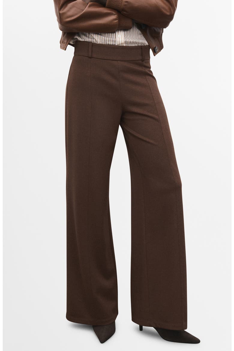 High Waist Straight Leg Pants, Main, color, MEDIUM BROWN