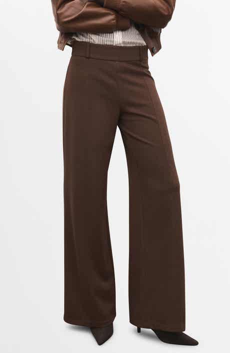 MANGO High Waist Straight Leg Pants