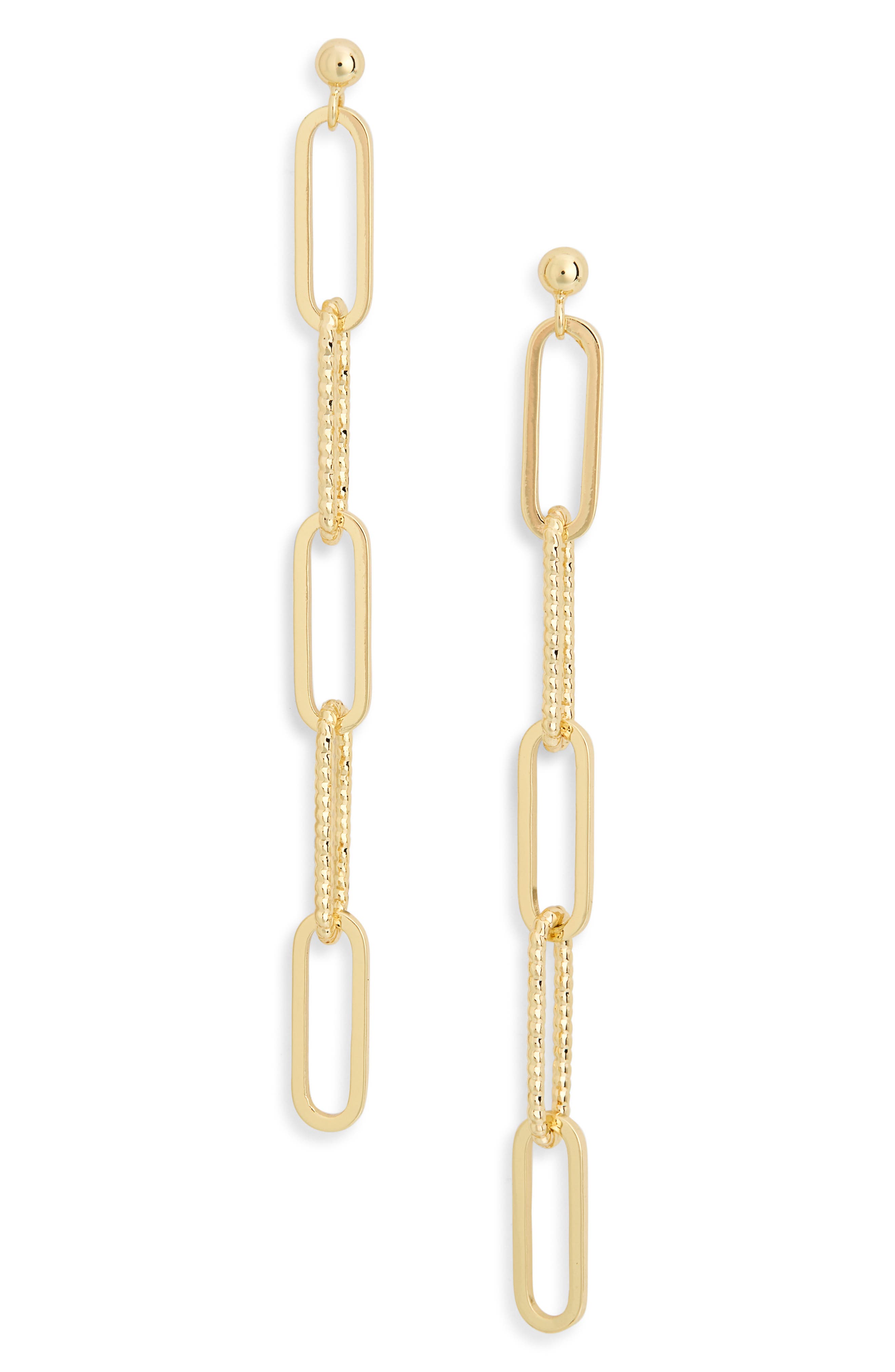 NORDSTROM RACK Paperclip Link Drop Earrings