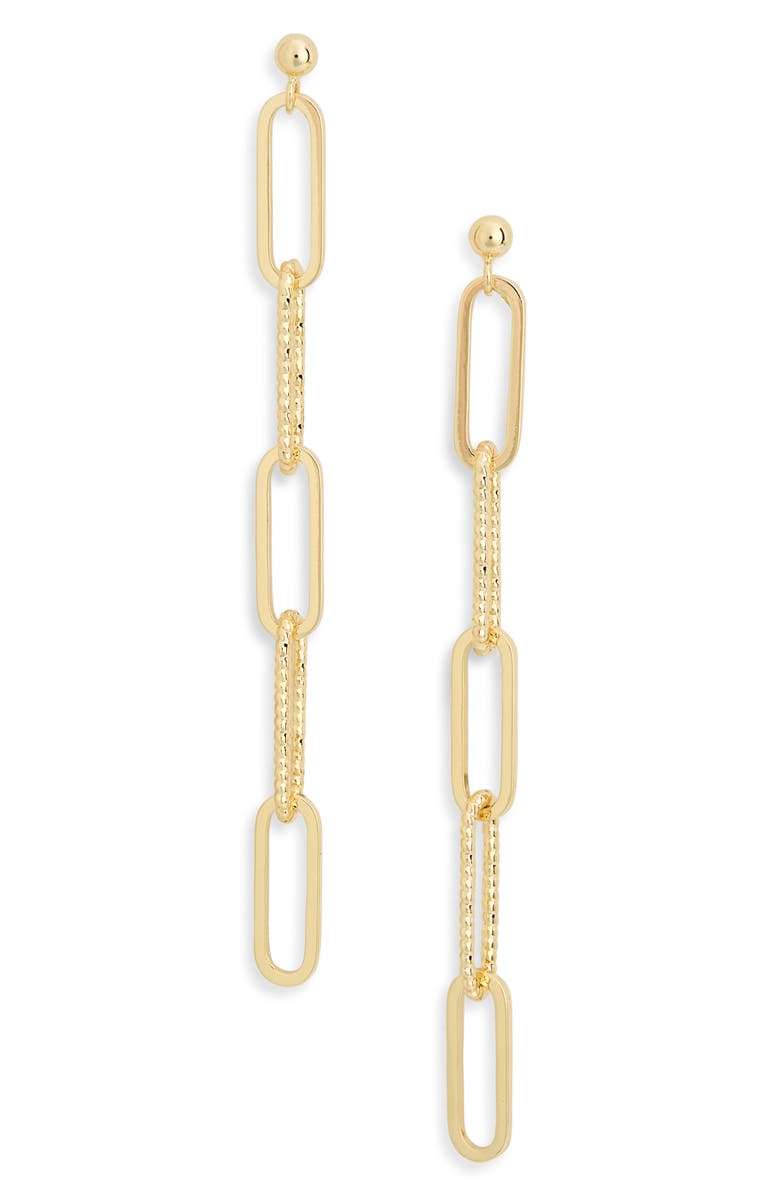 NORDSTROM RACK Paperclip Link Drop Earrings, Main, color, Gold