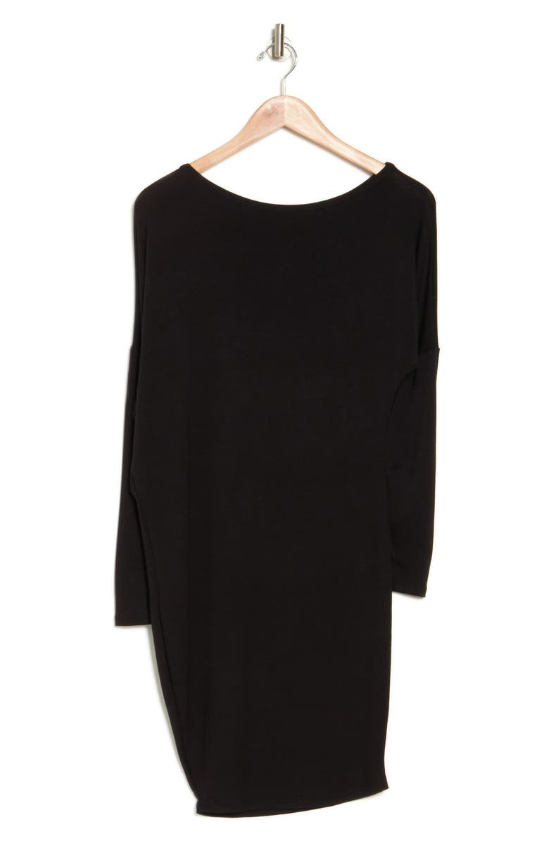 GO COUTURE One-Shoulder Long Sleeve Jersey Dress, Alternate, color, Black