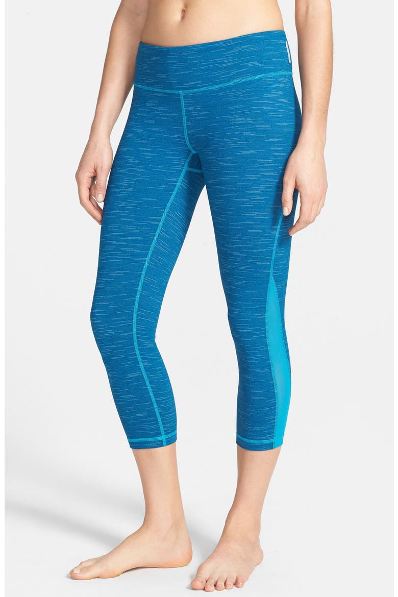 'Live In - Streamline' Sonic Space Dye Capris, Main, color, AQUA BAY