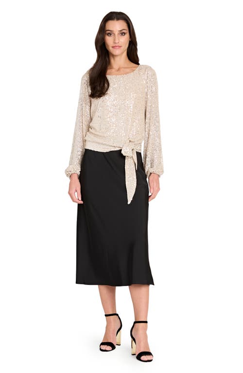Tahari Asl Sequin Top In Neutral