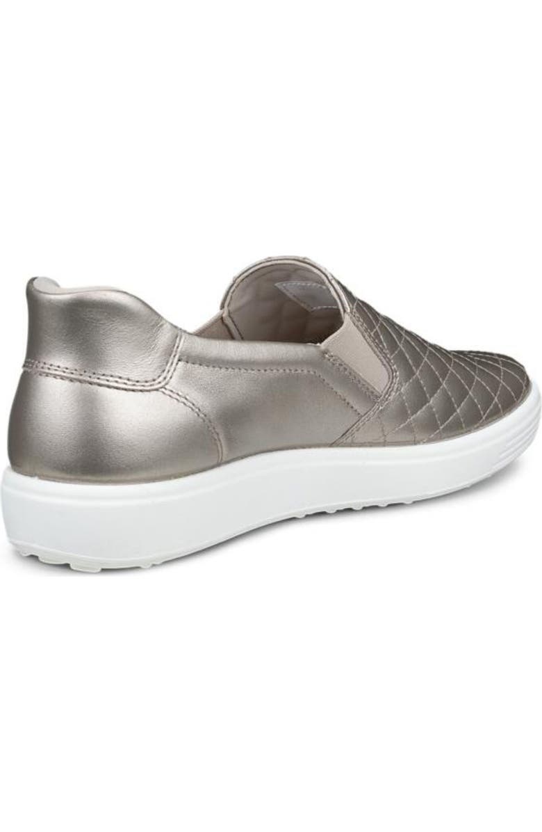 ECCO Soft 7 Slip-On Quilted Sneaker, Alternate, color, Pure Cashmere Foil