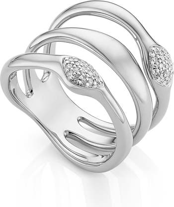 Monica Vinader Nura Teardrop Multiband Diamond Pavé Ring Nordstrom