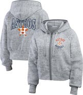 WEAR by Erin Andrews Women's WEAR by Erin Andrews Heather Gray Houston Astros Speckled Fleece Cropped Full-Zip Hoodie