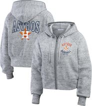 WEAR by Erin Andrews Women's WEAR by Erin Andrews Heather Gray Houston Astros Speckled Fleece Cropped Full-Zip Hoodie
