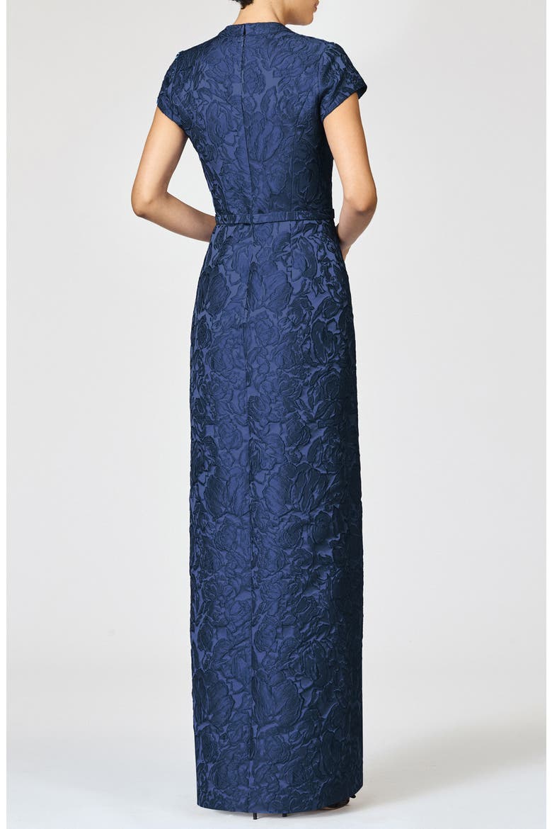 Lynn Floral Cloque Gown, Alternate, color, MIDNIGHT
