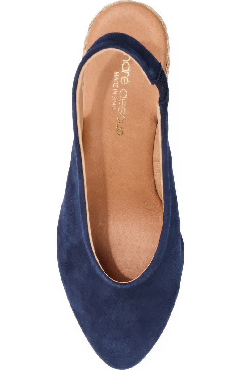 André Assous Pamala Slingback Wedge Pump, Alternate, color, Navy Suede