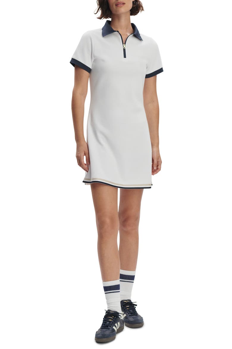 Valentina Court Dress & Shorts Set, Main, color, WHITE/ BLUE NIGHTS