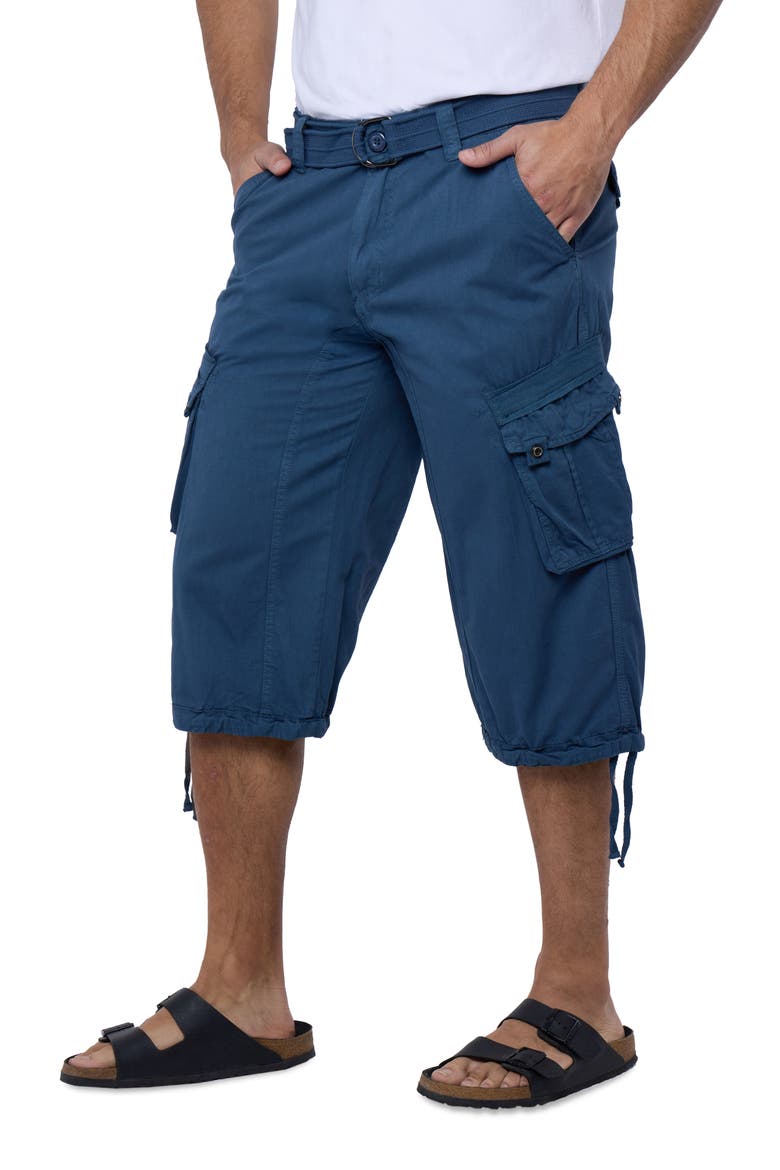 Belted Cargo Shorts, Alternate, color, MAJOLICA BLUE