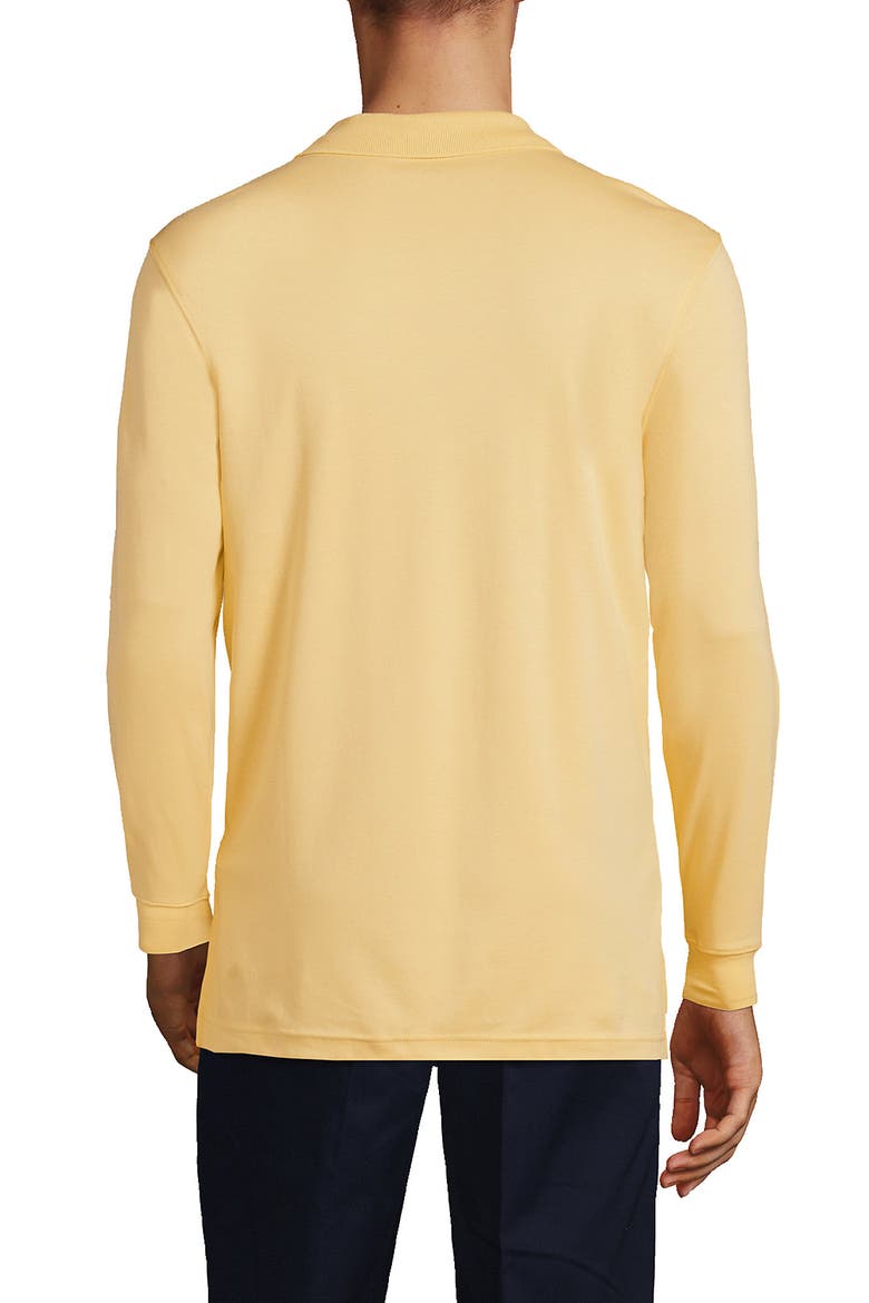 School Uniform  Long Sleeve Interlock Polo Shirt, Alternate, color, Maize