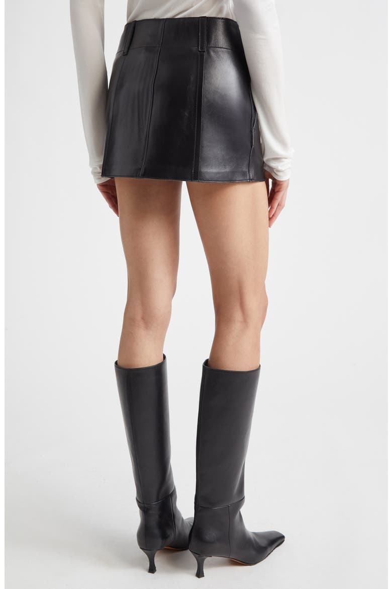 Jayda Leather Miniskirt, Alternate, color, BLACK