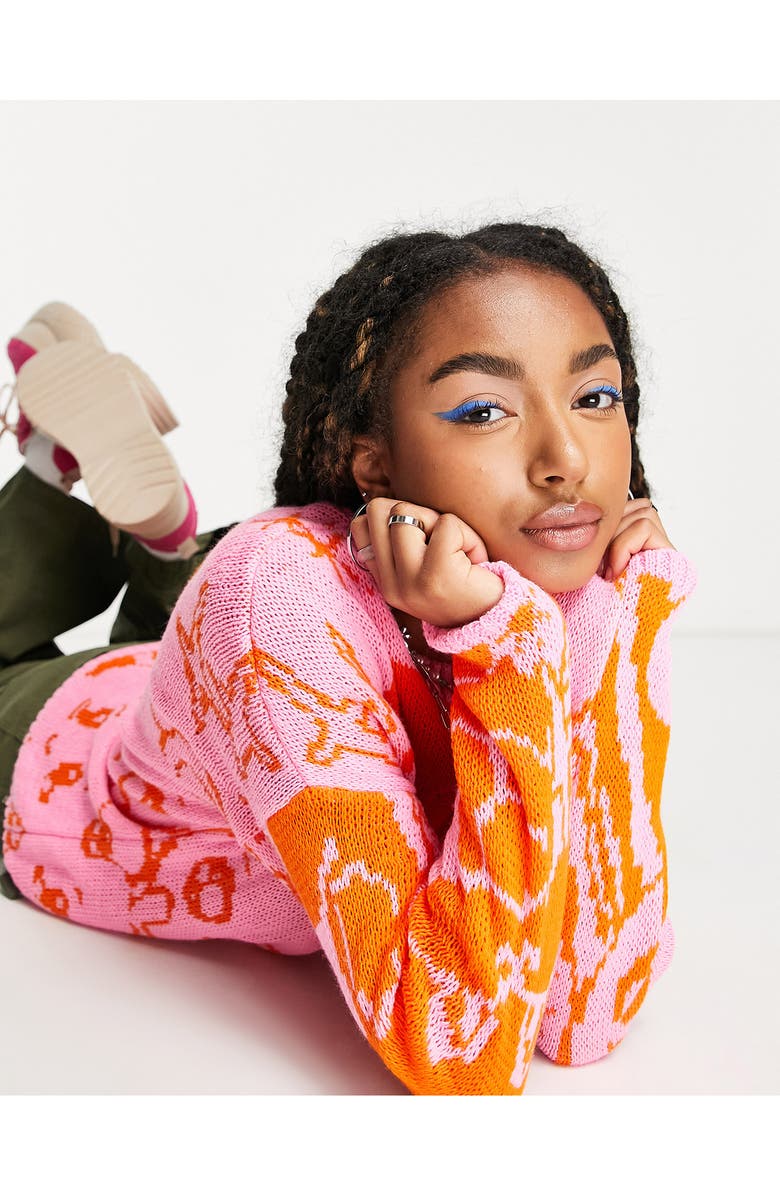 ASOS DESIGN Oversize Anime Sweater, Alternate, color, 