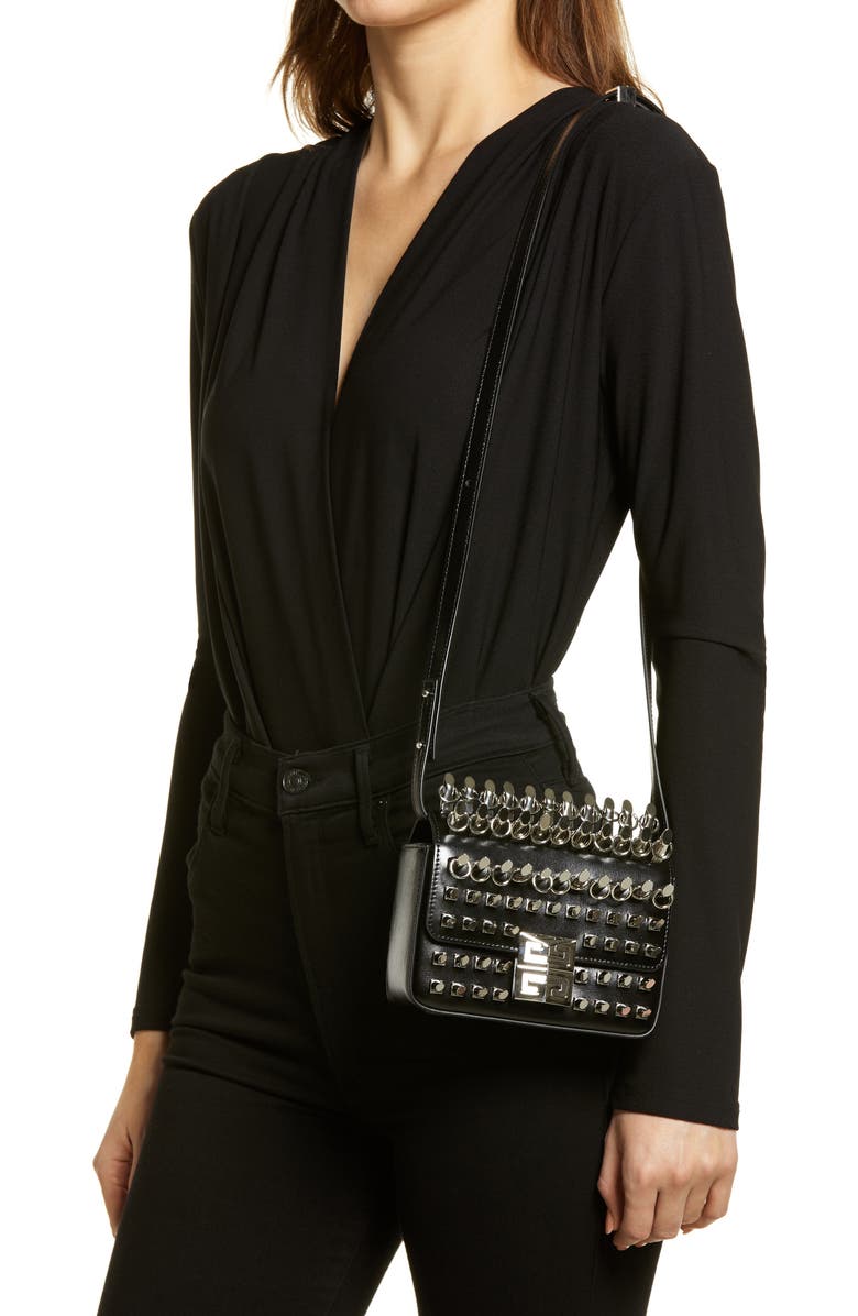 Givenchy Small 4G Studded Leather Shoulder Bag, Alternate, color,