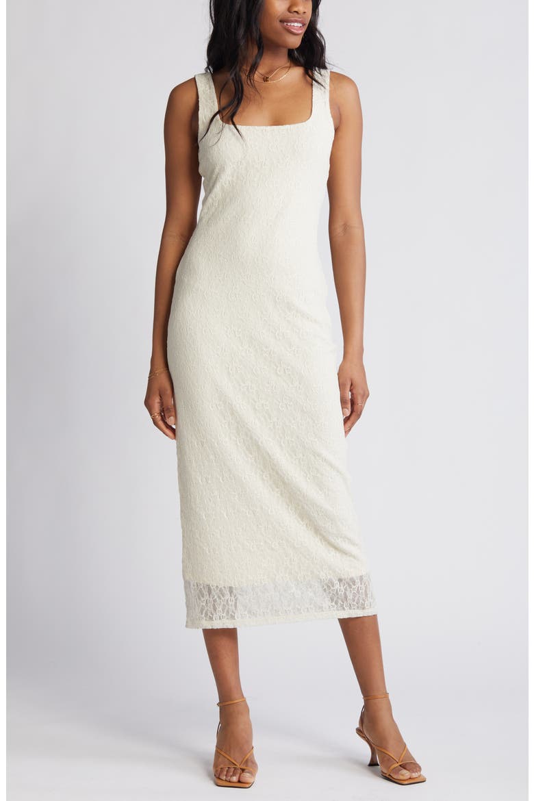 Lace Sleeveless Maxi Dress, Main, color, IVORY DOVE