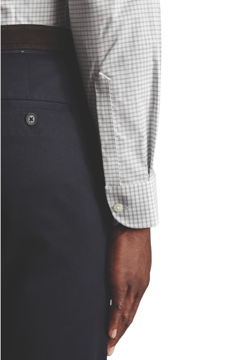 Charles Tyrwhitt Non-Iron Stretch Oxford Check Shirt, Alternate, color, Silver Grey