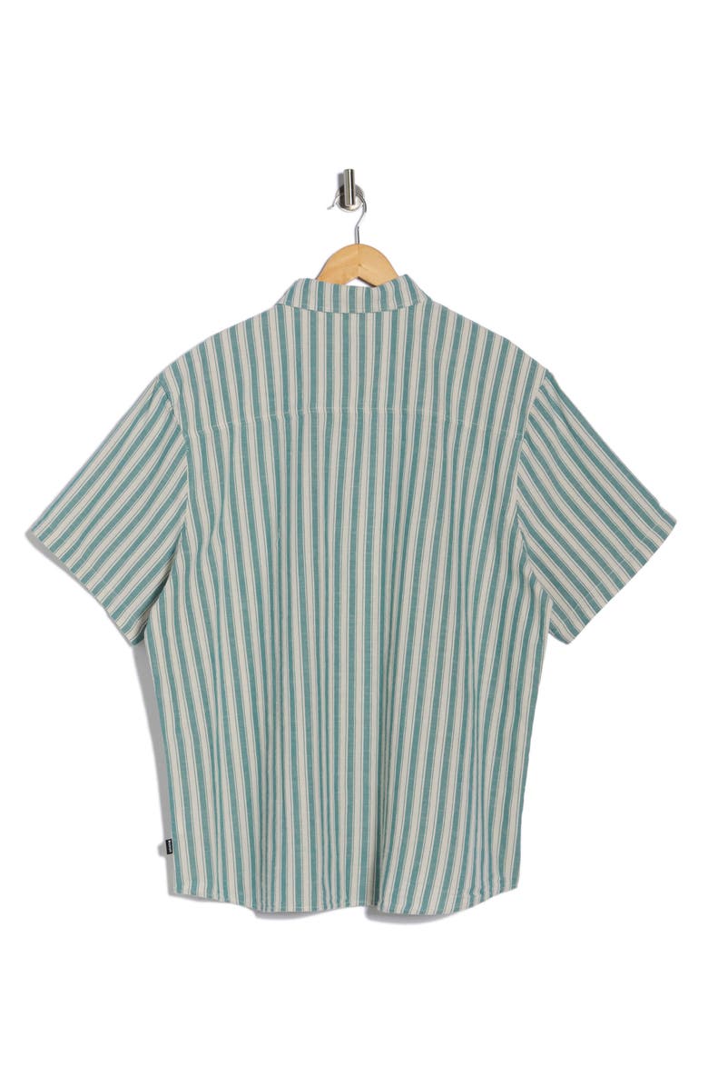 Union Promenade Stripe Slub Cotton Short Sleeve Button-Up Shirt, Alternate, color, Cabo