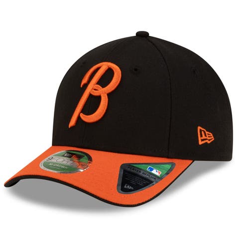 Men's New Era  Black/Orange Baltimore Orioles Player Replica 9FORTY Adjustable Hat