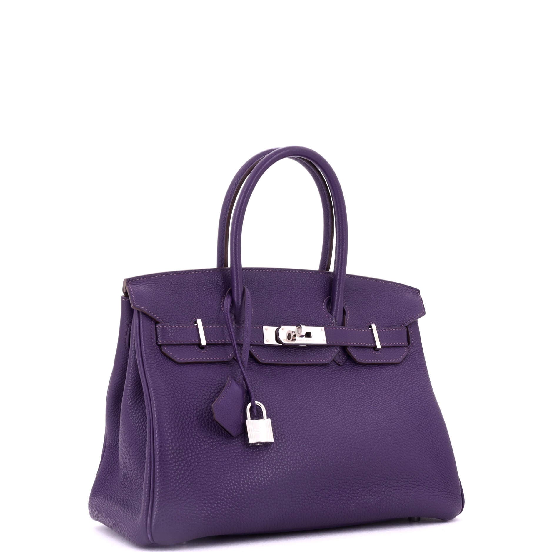 Pre-Owned Hermes Birkin Handbag Purple Togo with Palladium Hardware 30, Alternate, color, 