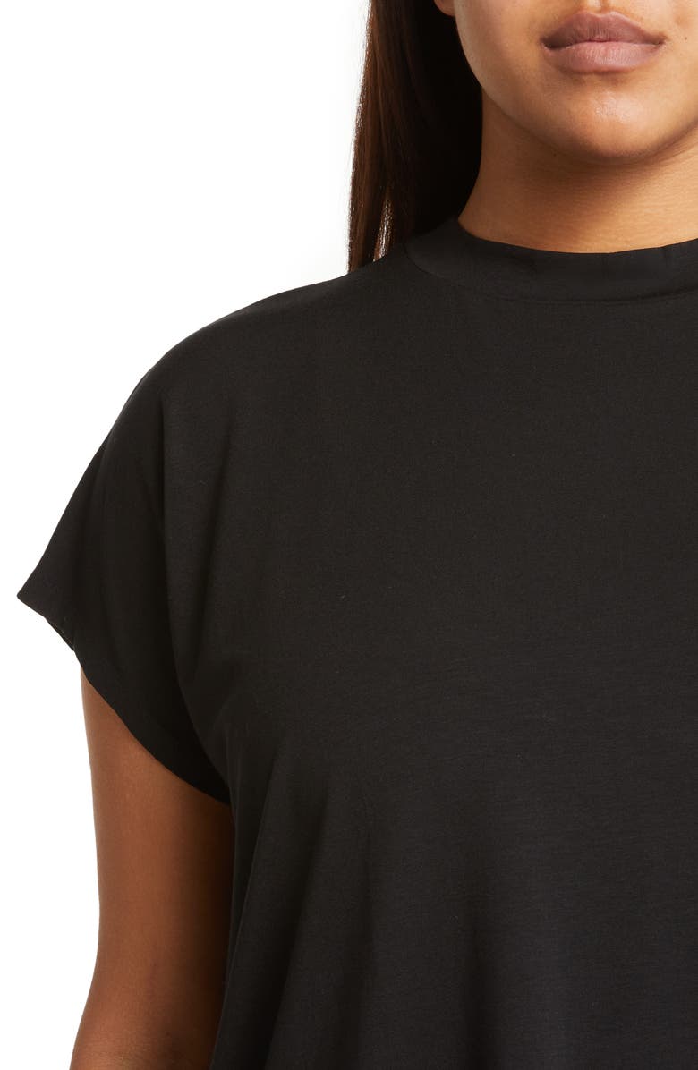 Eileen Fisher Mock Neck T-Shirt, Alternate, color, Black