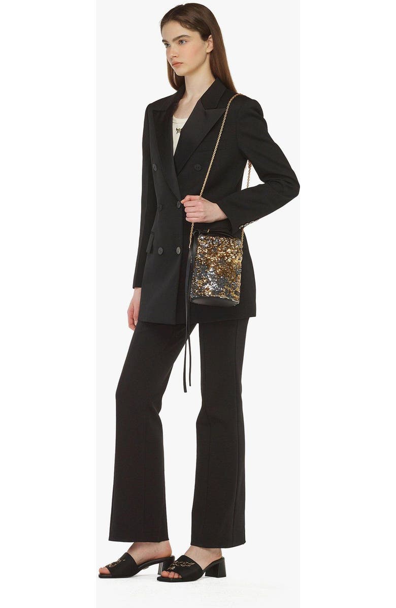 MCM Himmel Sequin Drawstring Bag, Alternate, color, Gold