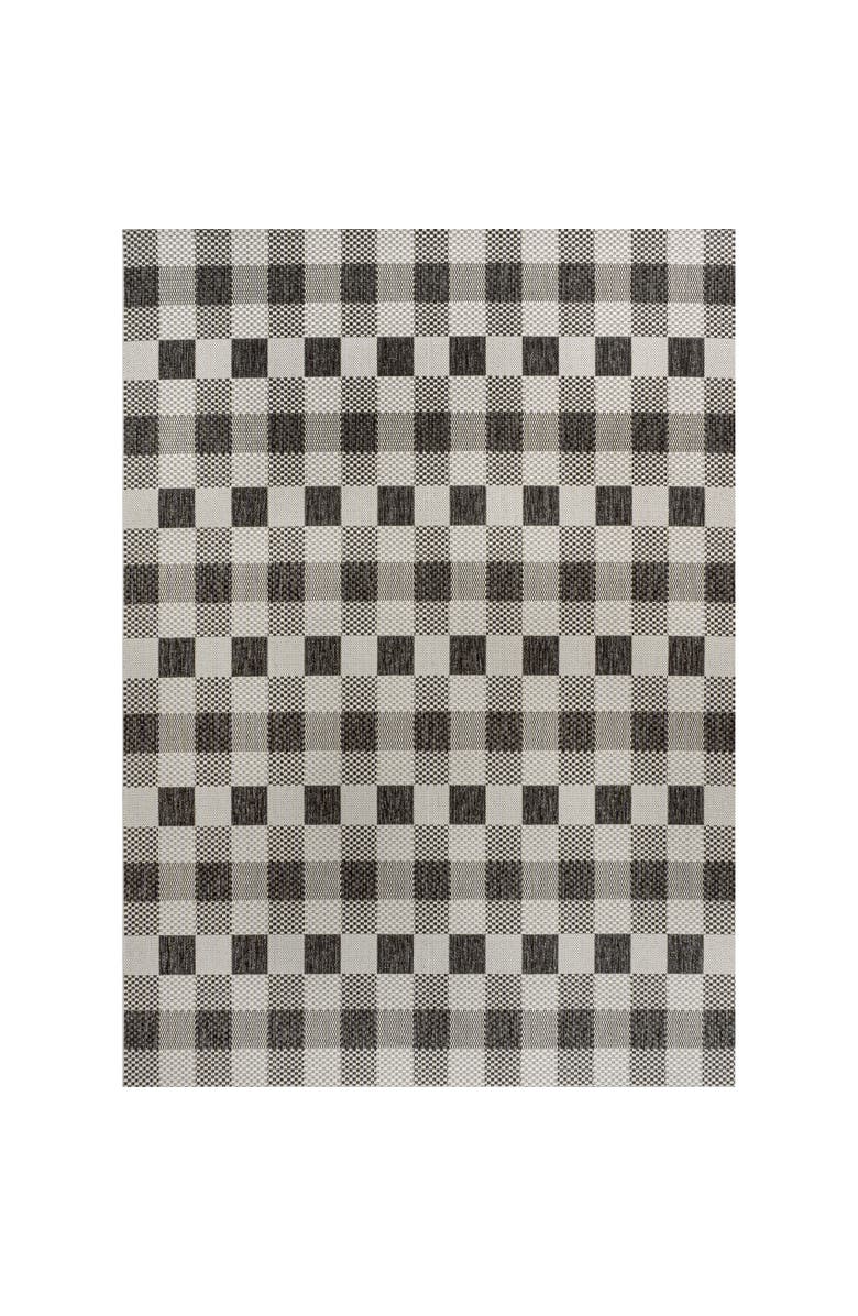 JONATHAN Y Darcy Traditional Geometric Bold Gingham Indoor/Outdoor Area Rug, Main, color, Black/Cream