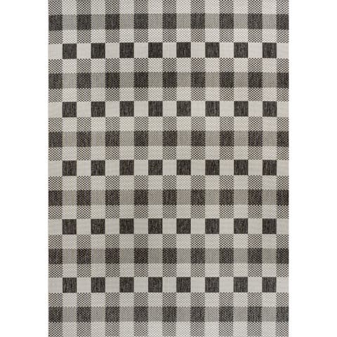 Darcy Traditional Geometric Bold Gingham Indoor/Outdoor Area Rug