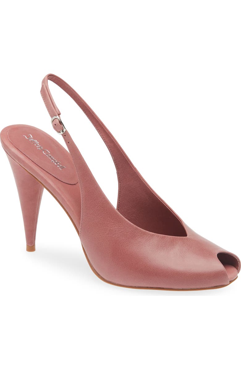 Jeffrey Campbell Snoah Slingback Peep Toe Pump, Main, color, Dark Pink