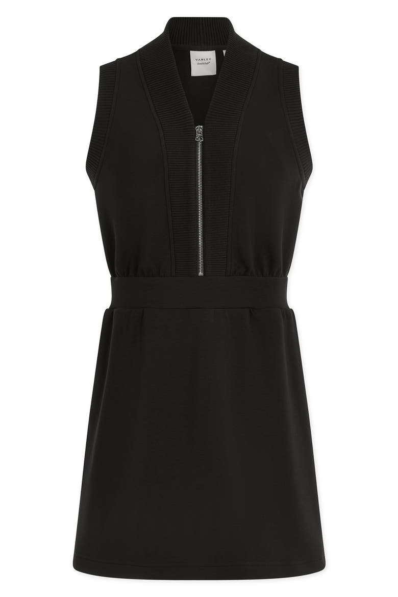 Polyanna Knit Half Zip Dress, Alternate, color, BLACK