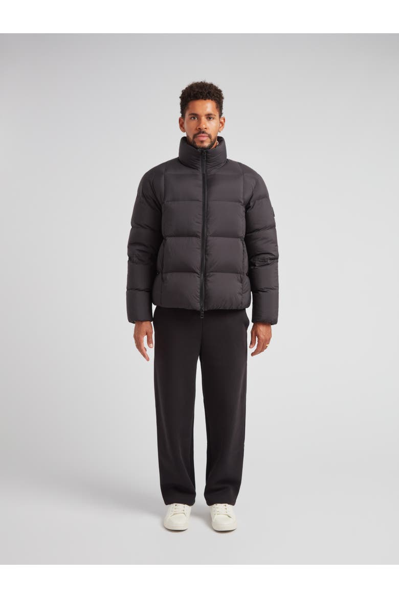 Cloud Long Sleeve Puffer Racer Jacket, Alternate, color, BLACK
