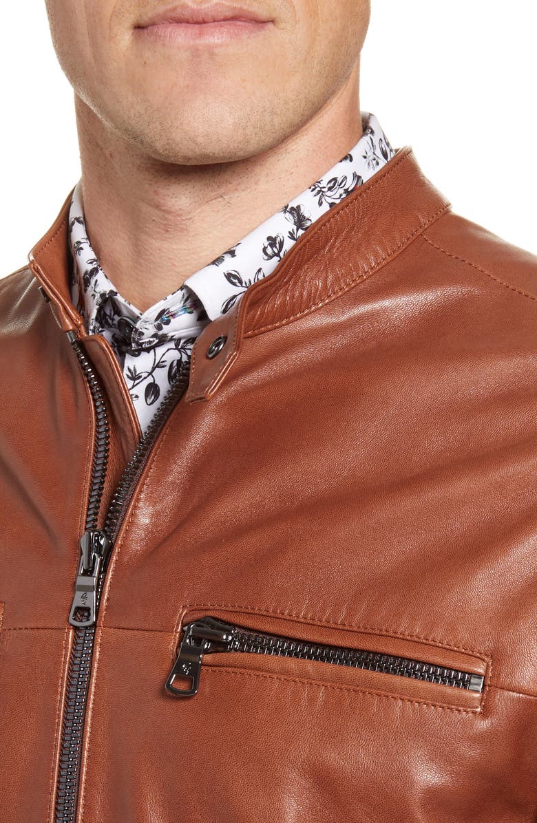 Robert Graham Roscoe Skull Studded Leather Jacket, Alternate, color,