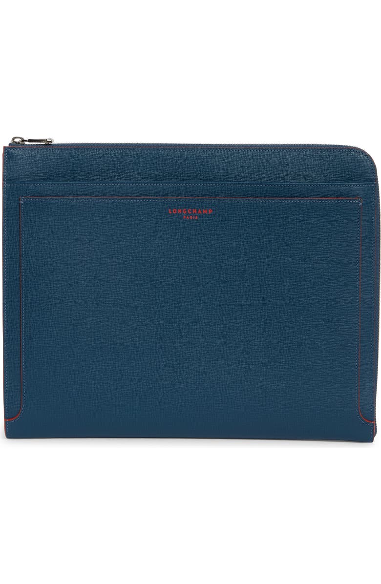 Longchamp Racing Textured Leather Laptop Document Case, Main, color, Nordic