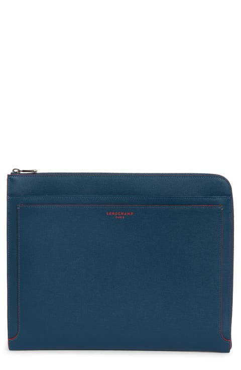 Racing Textured Leather Laptop Document Case
