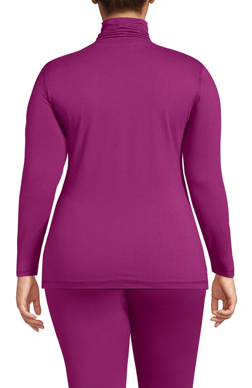 Lands' End Plus Size Baselayer Cozy Thermaskin Turtleneck Top In Purple
