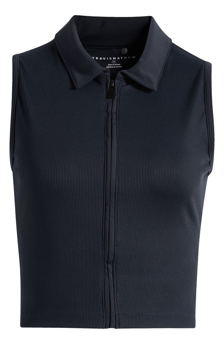 TravisMathew Midline Zip Polo Tank, Alternate, color, Black