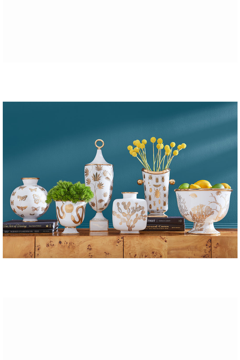 Botanist Snake & Apple Decorative Bowl, Alternate, color, White / Gold