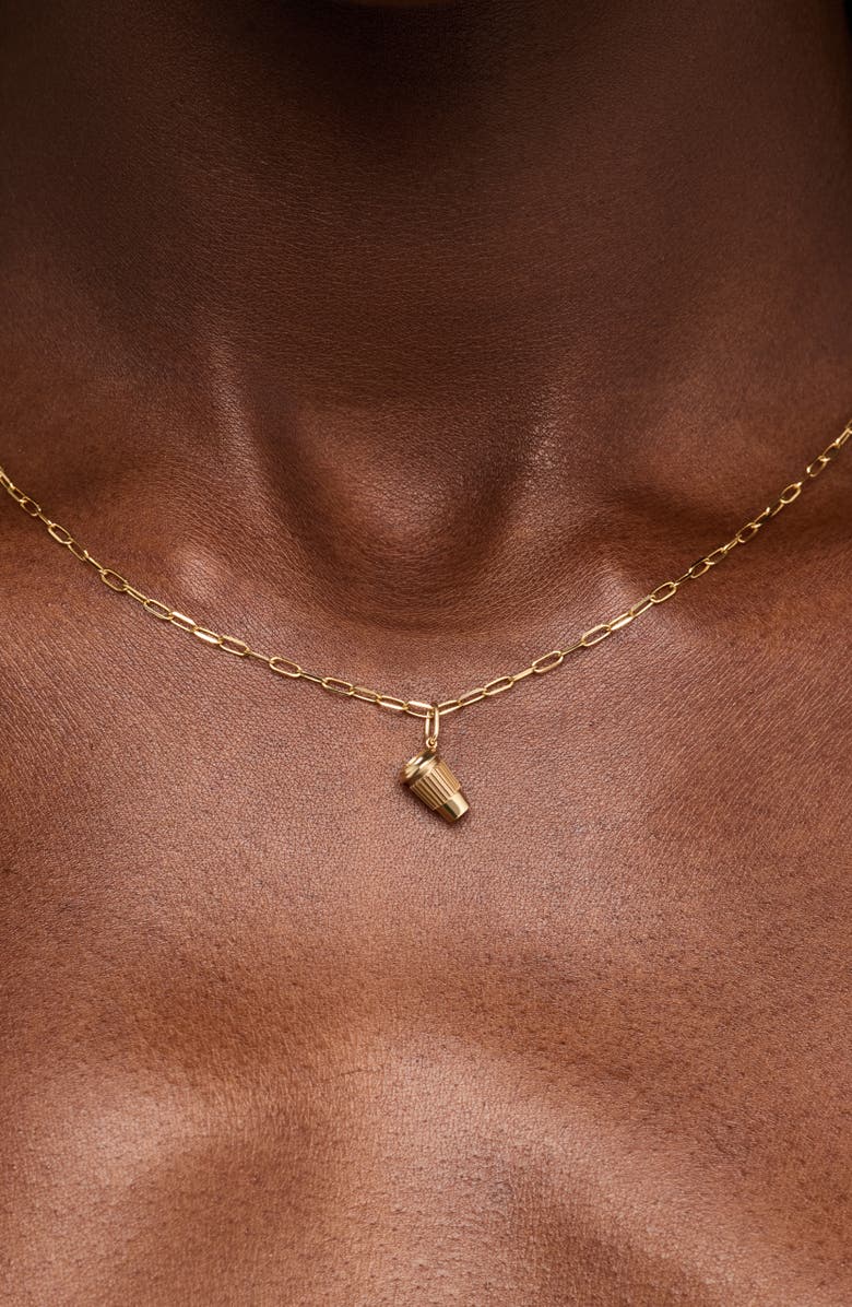 Ana Luisa Solid Yellow Gold - Coffee Charm Necklace, Alternate, color, Gold