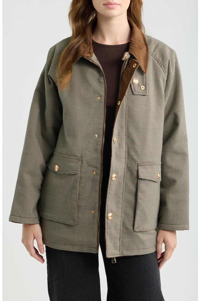Emei Cord Collar Jacket, Main, color, CHECKS