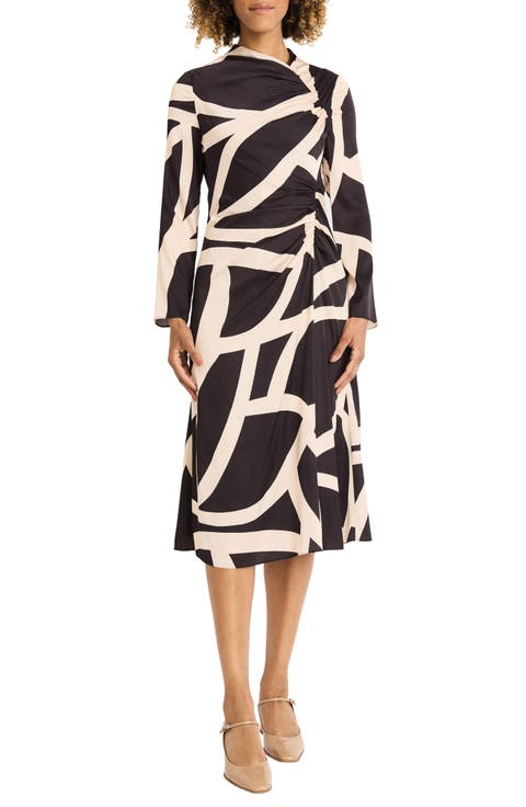 Geo Print Asymmetric Dress