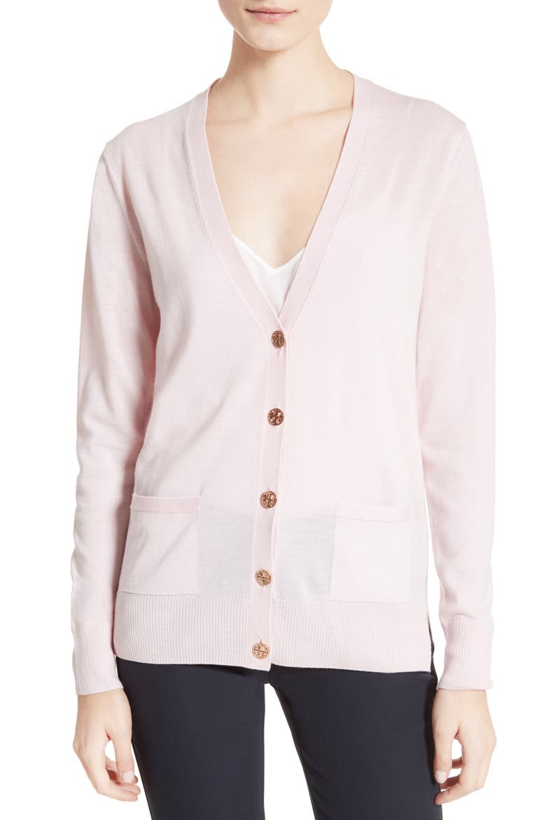Madeline Merino Wool Cardigan, Main, color, GARDEN PINK