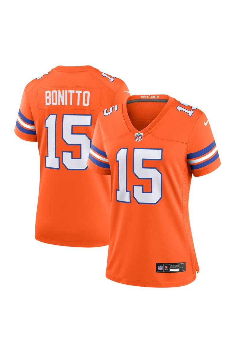 Women's Nike Nik Bonitto  Orange Denver Broncos Alternate 2 Mile High Collection 1977 Throwback Game Jersey, Main, color, Orange