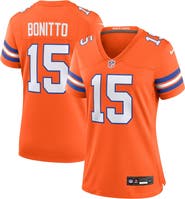 Nike Women's Nike Nik Bonitto Orange Denver Broncos Alternate 2 Mile High Collection 1977 Throwback Game Jersey