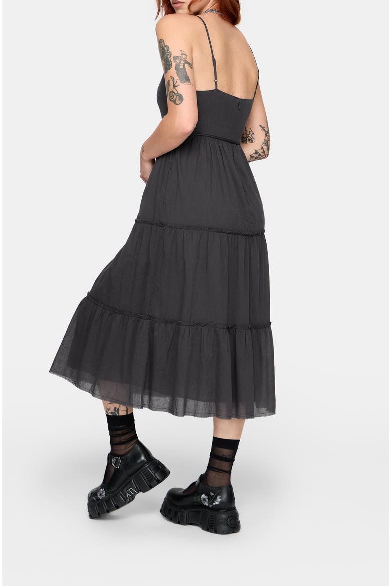 Zyra Tiered Midi Dress, Alternate, color, Charcoal