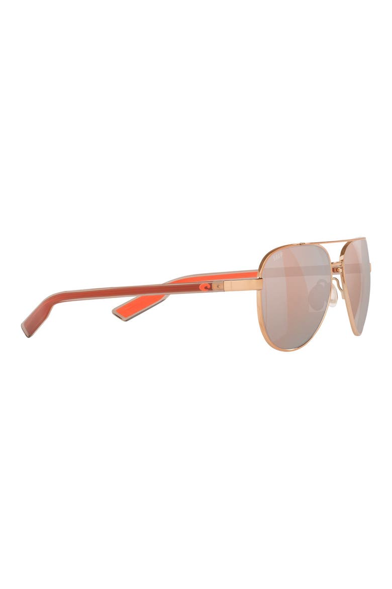 57mm Peli Polarized Pilot Sunglasses, Alternate, color, ROSE GOLD / COPPER SILVER 580P