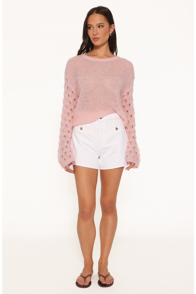 Janina Open Stitch Sweater, Alternate, color, PINK